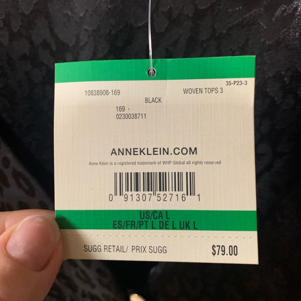 4:$20 NWT Anne Klein Textured Blouse Sz Large - Picture 8 of 8